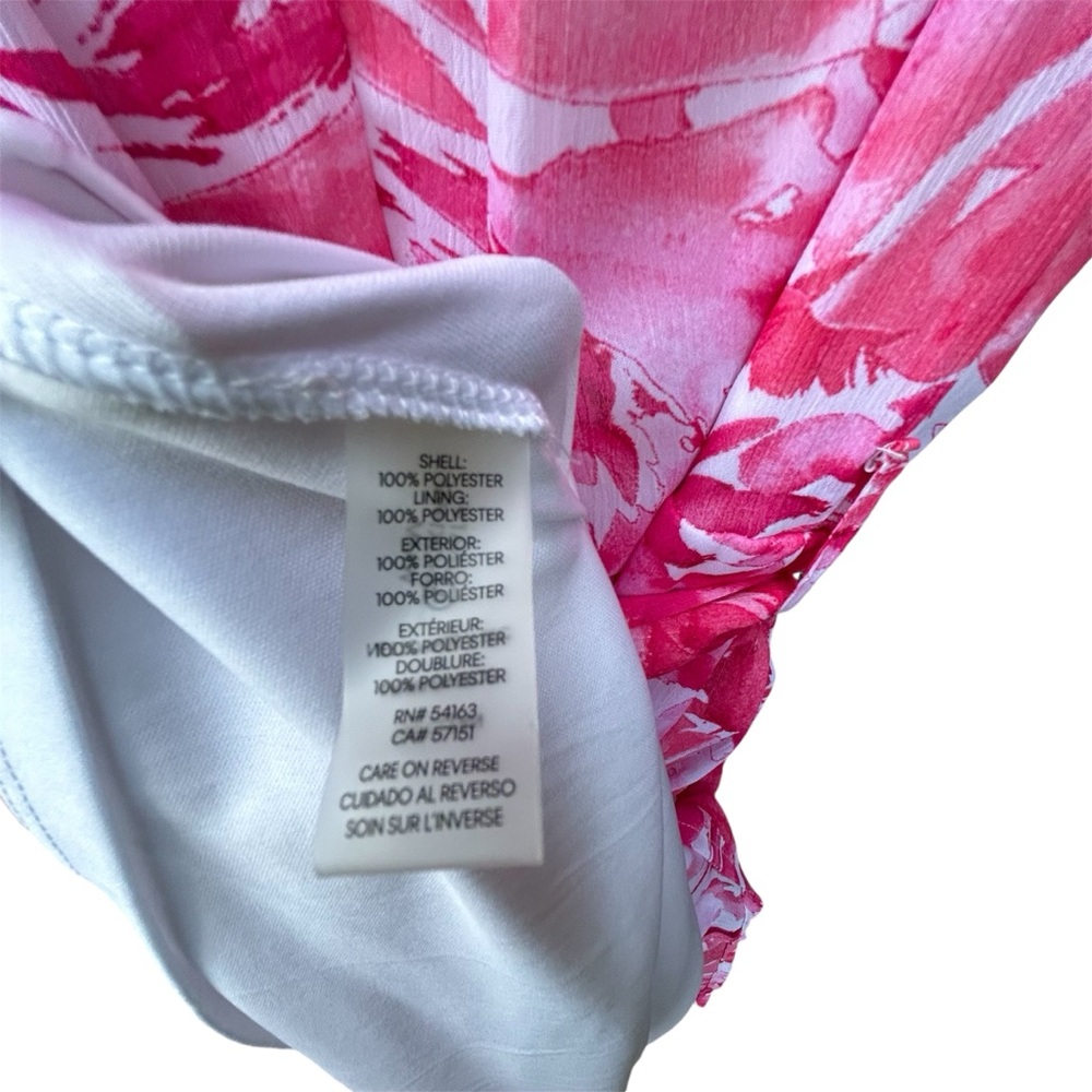 Calvin Klein Pink Floral Tiered Maxi Ruffle Dress w/belt Size 12 - Picture 10 of 10